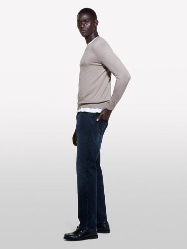  Erkek Deve Tüyü Pamuk Karışımlı Normal Kesim Uzun Kollu Ribanalı Kazak