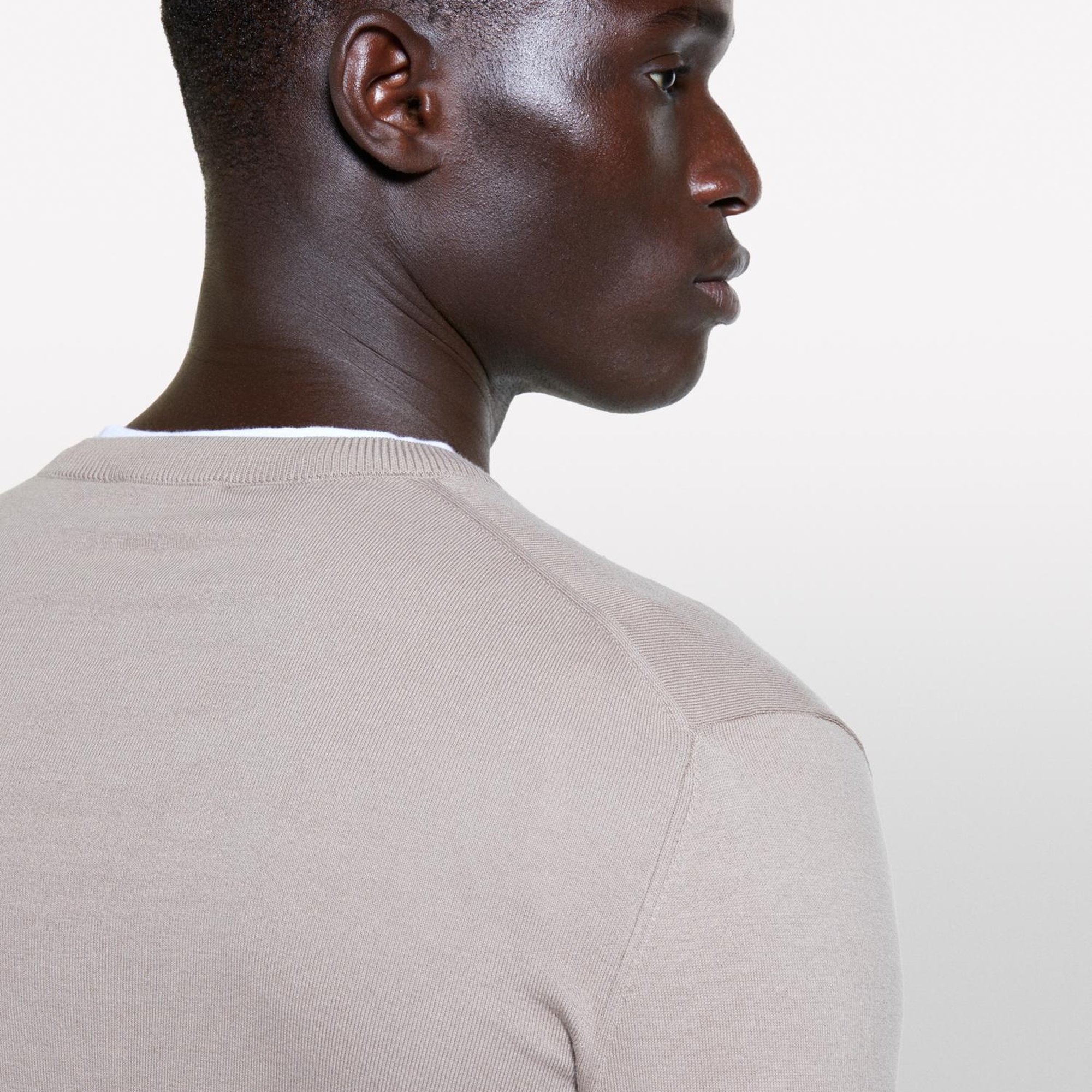 Erkek Deve Tüyü Pamuk Karışımlı Normal Kesim Uzun Kollu Ribanalı Kazak