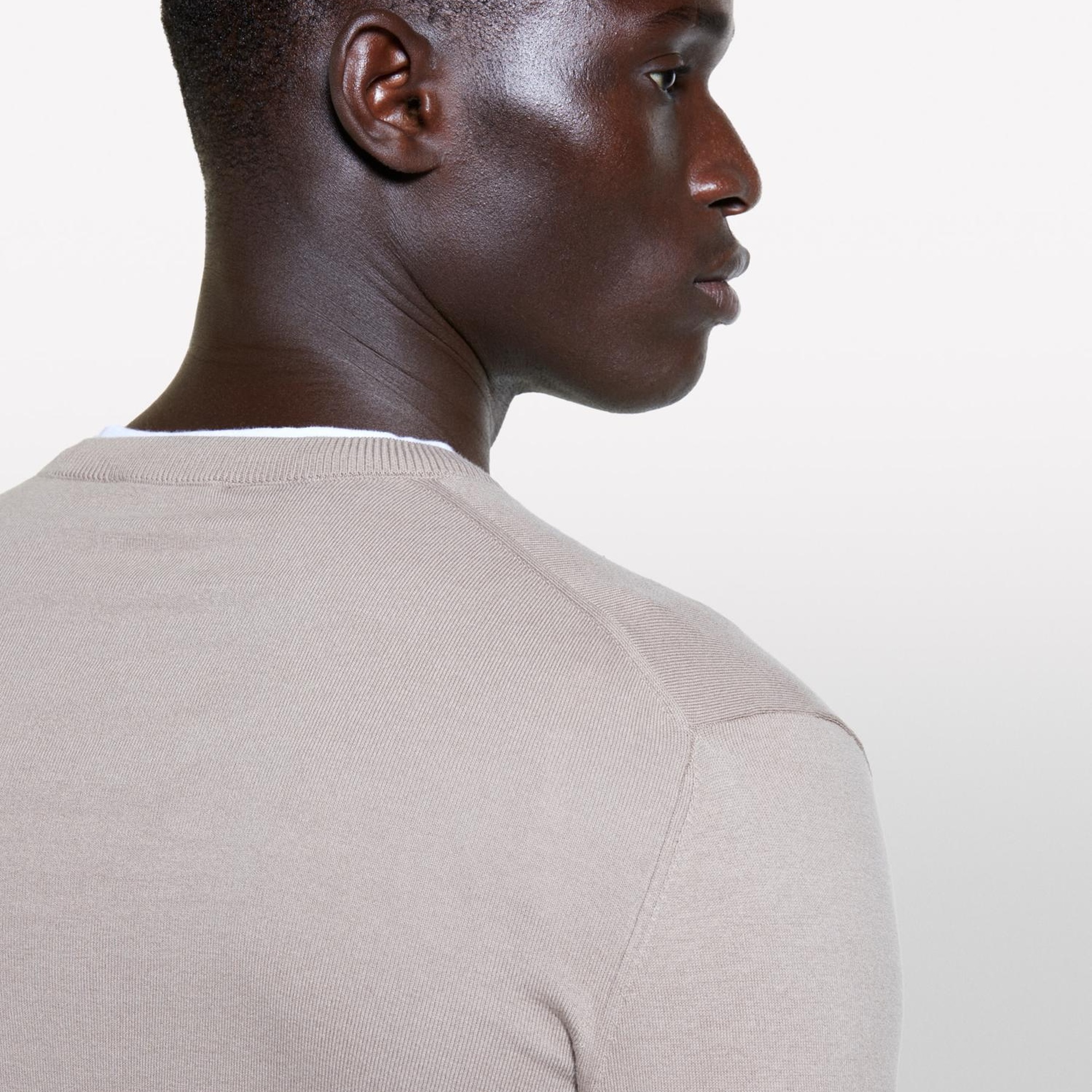 Erkek Deve Tüyü Pamuk Karışımlı Normal Kesim Uzun Kollu Ribanalı Kazak