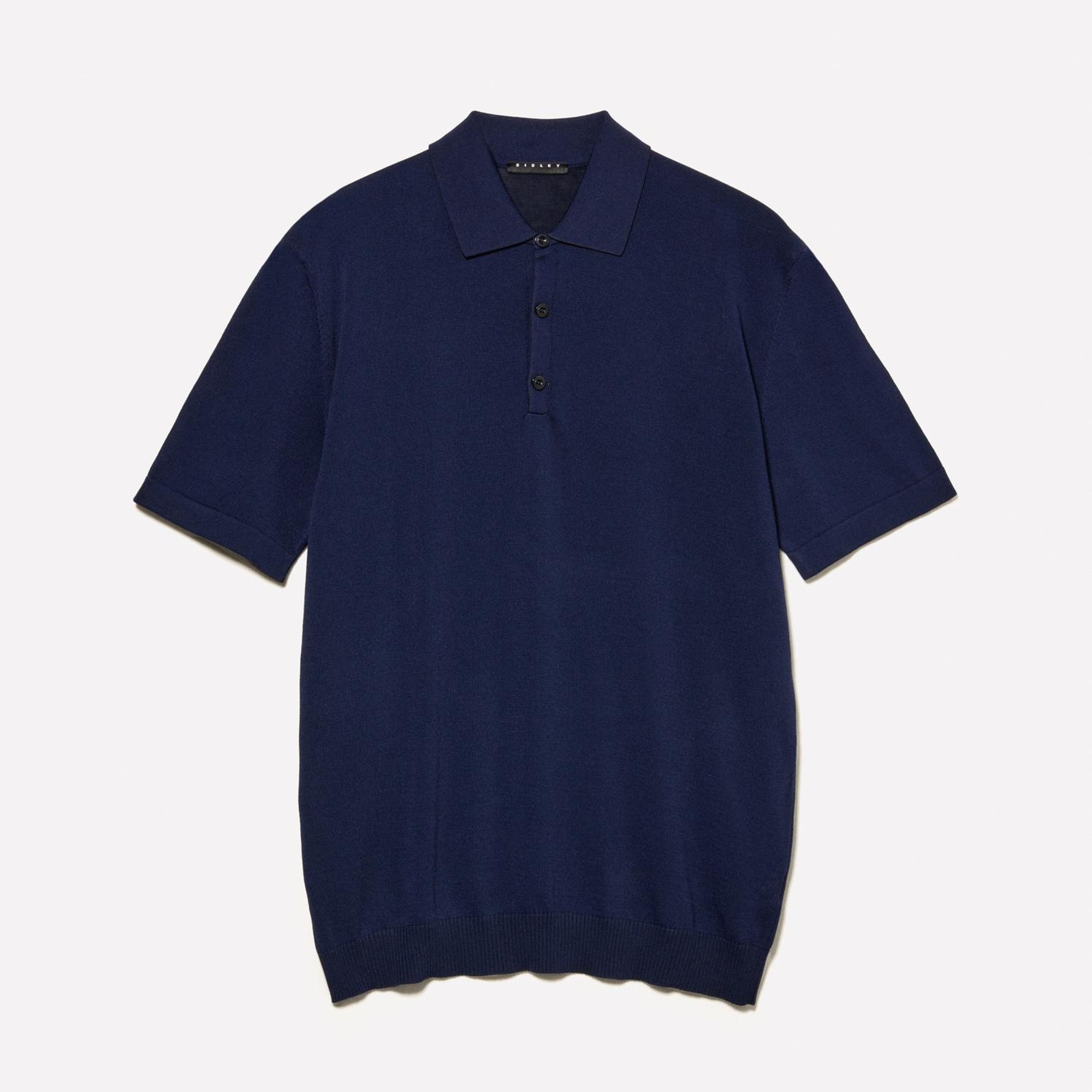 Erkek Lacivert Viskoz ve Pamuk Karışımlı Kısa Kollu Polo Yaka T-Shirt