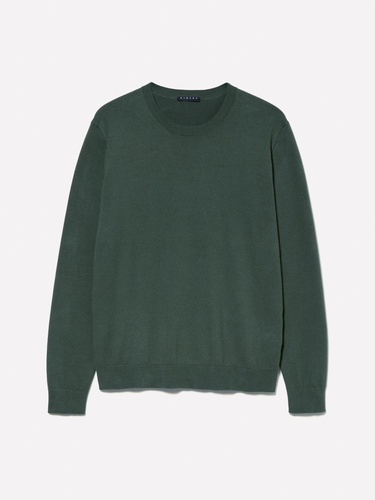  Erkek Koyu Yeşil Pamuk Karışımlı Normal Kesim Uzun Kollu Ribanalı Kazak