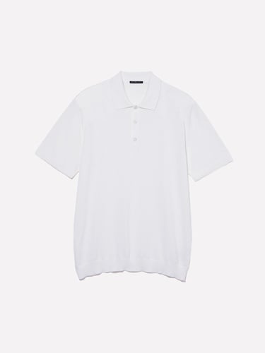  Erkek Krem Viskoz ve Pamuk Karışımlı Kısa Kollu Polo Yaka T-Shirt