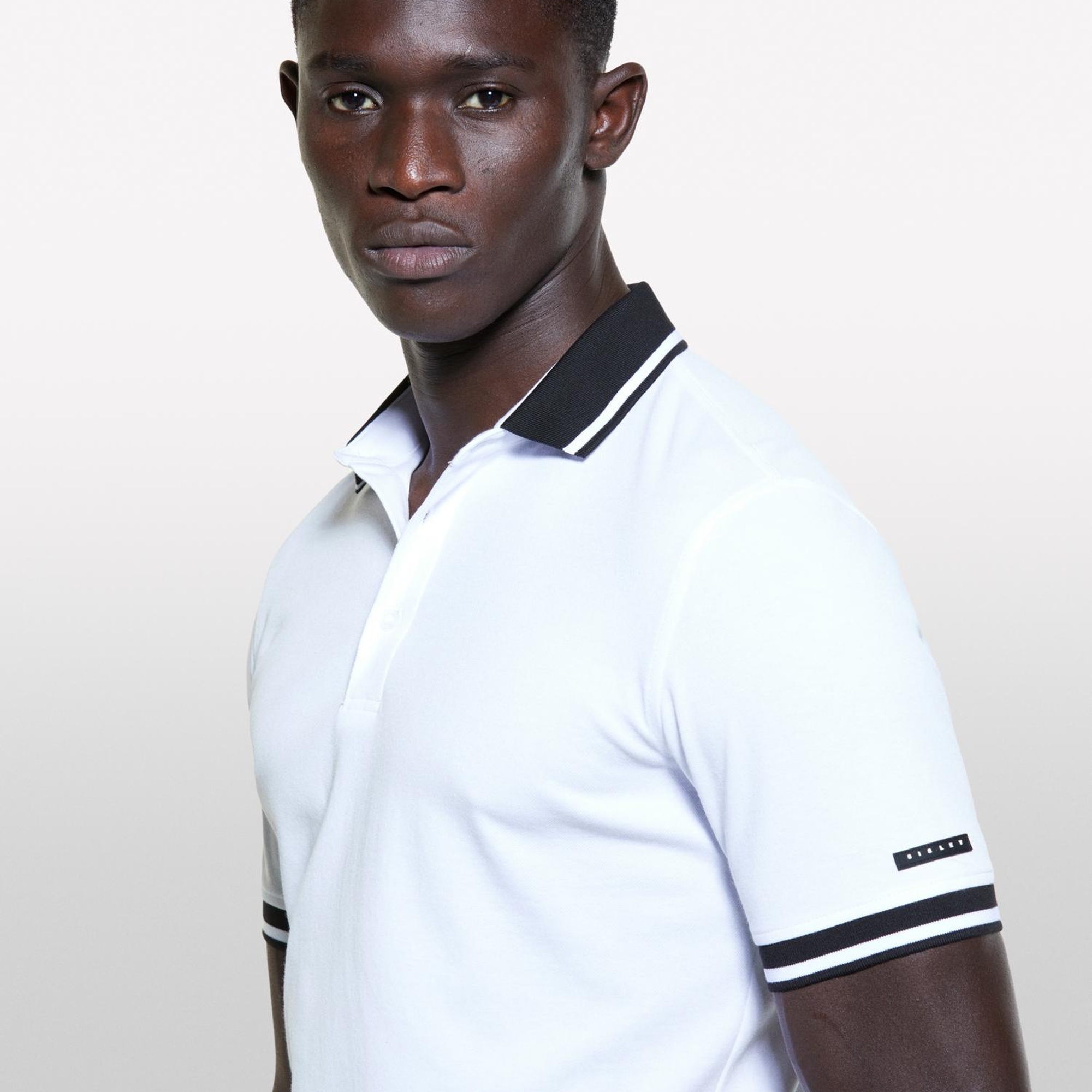 Erkek Beyaz Pamuk Karışımlı Düğmeli Kısa Kollu Polo Yaka T-Shirt