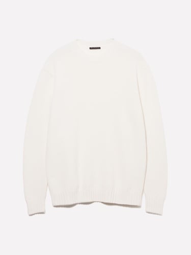  Erkek Krem  Yün Karışımlı Normal Kesim Bisiklet Yaka  Kazak