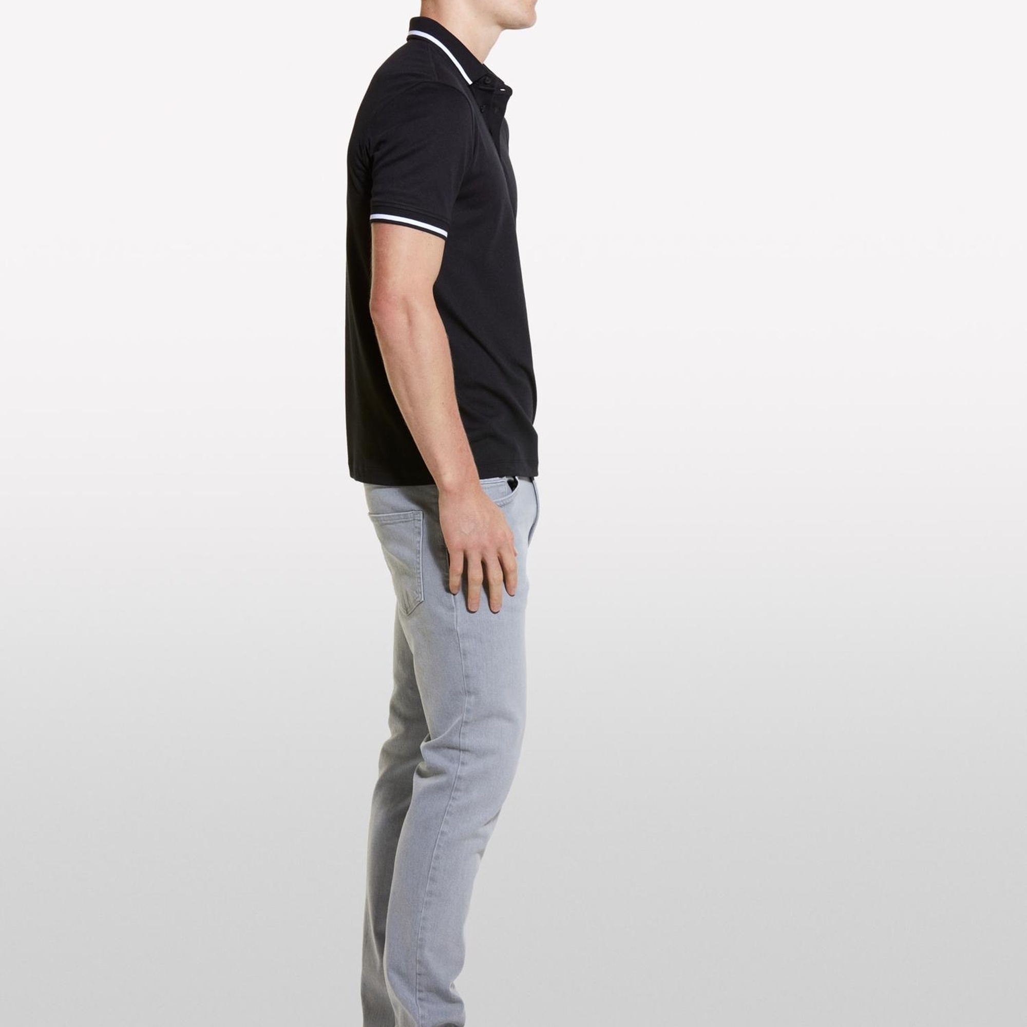 Erkek Antrasit Pamuk Karışımlı Düğmeli Kısa Kollu Polo Yaka T-Shirt