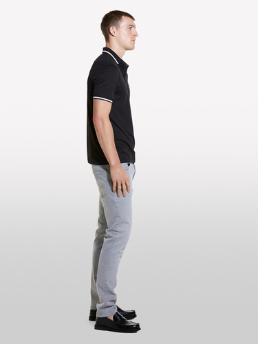  Erkek Antrasit Pamuk Karışımlı Düğmeli Kısa Kollu Polo Yaka T-Shirt