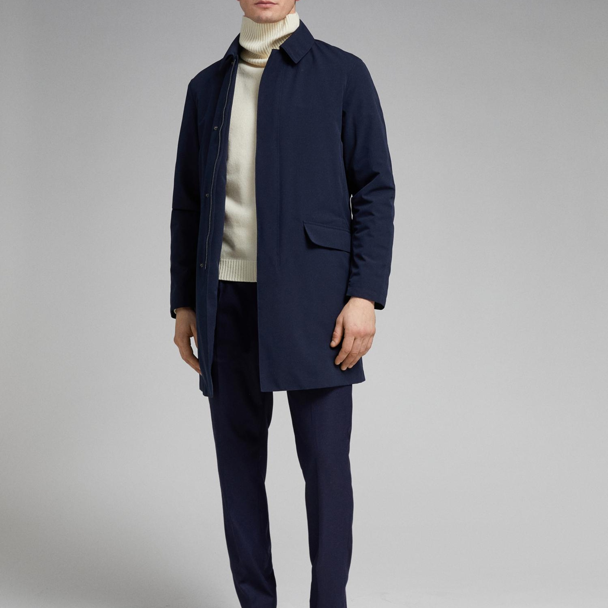 Erkek Krem  Yün Karışımlı Normal Kesim Balıkçı Yaka Kazak