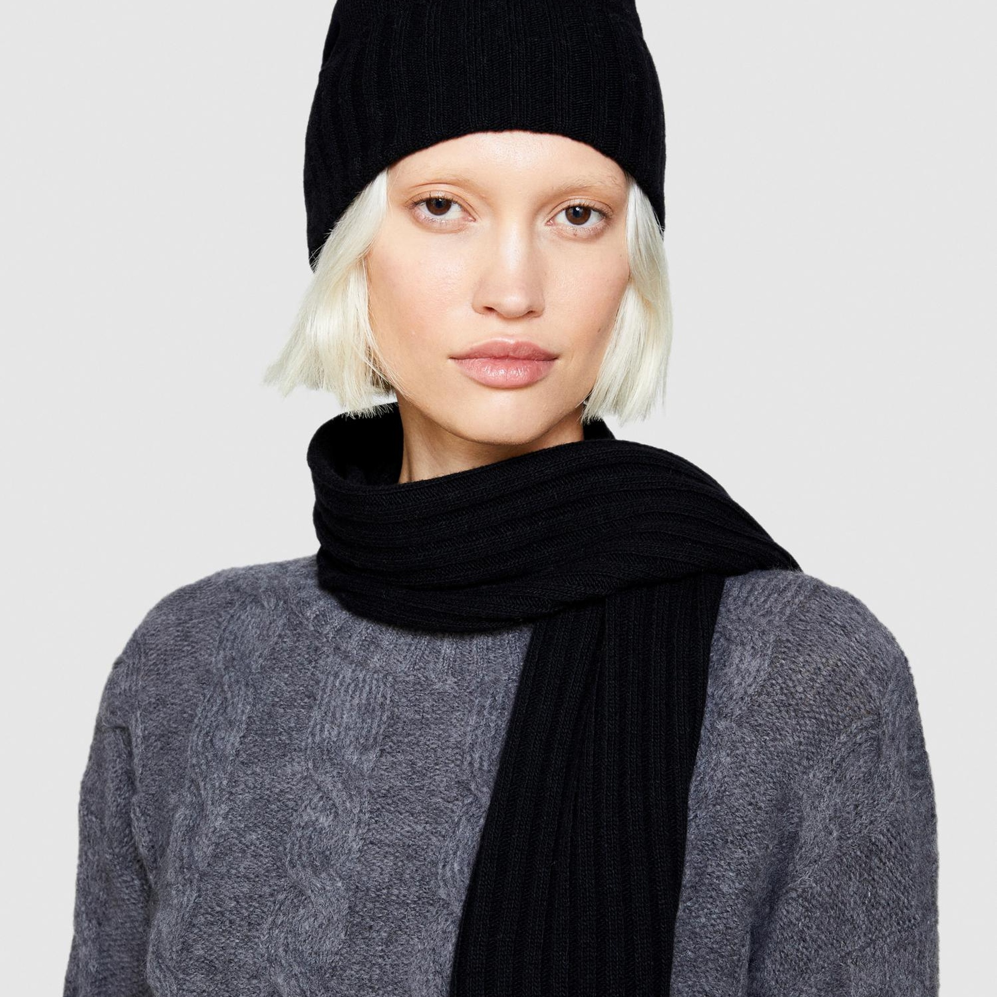 Erkek Siyah Yün Karışımlı Bere