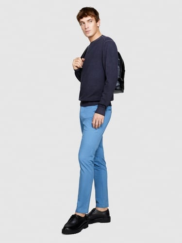  Erkek Siyah %100 Pamuk Soldurma Bisiklet Yaka Kazak