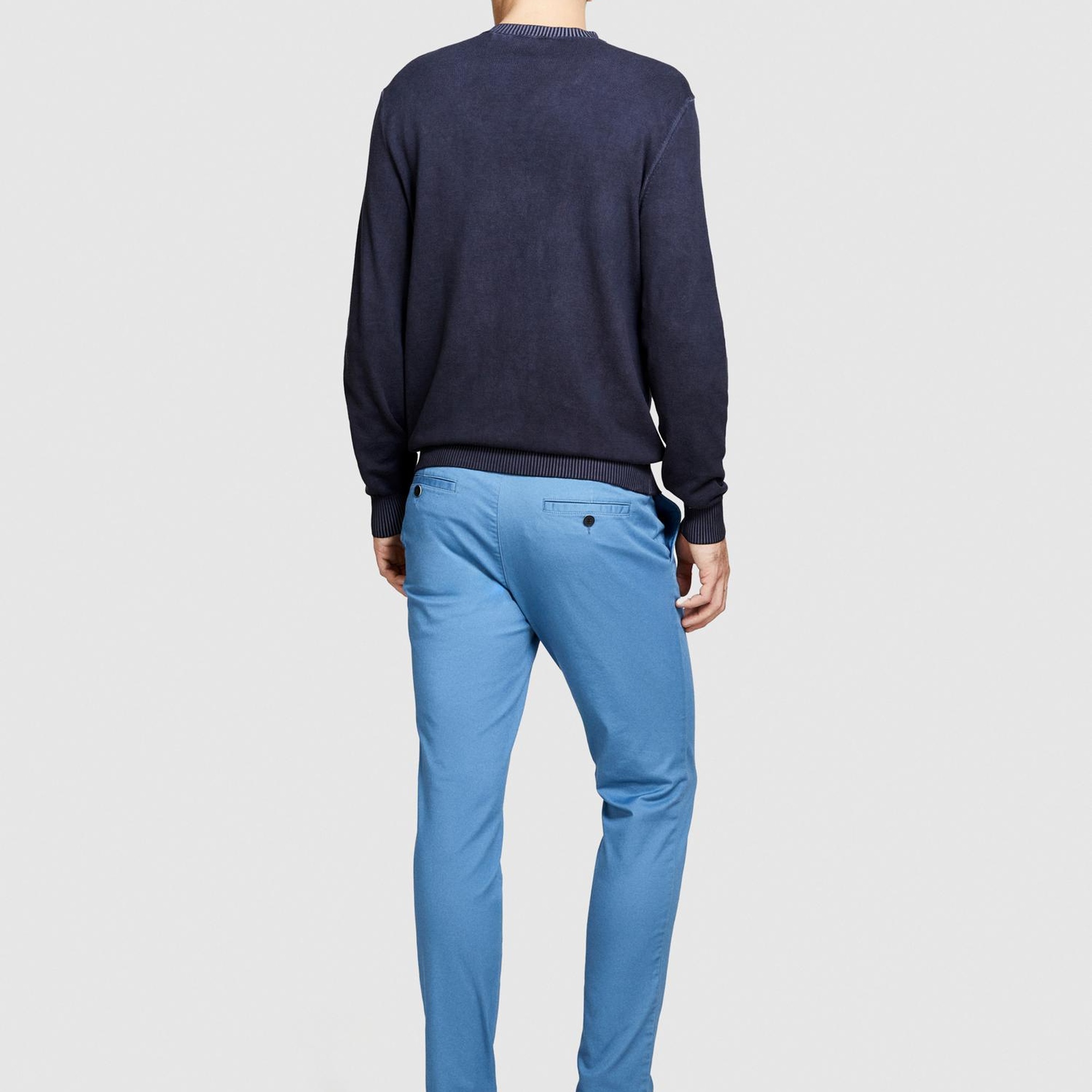 Erkek Siyah %100 Pamuk Soldurma Bisiklet Yaka Kazak