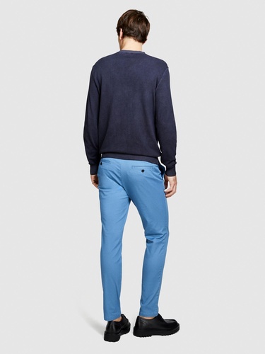  Erkek Siyah %100 Pamuk Soldurma Bisiklet Yaka Kazak