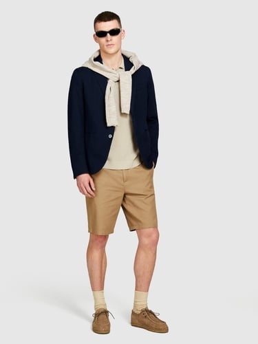  Erkek Lacivert %100 Pamuk Biye Cep Detaylı Astarsız Rahat Kalıp Ceket