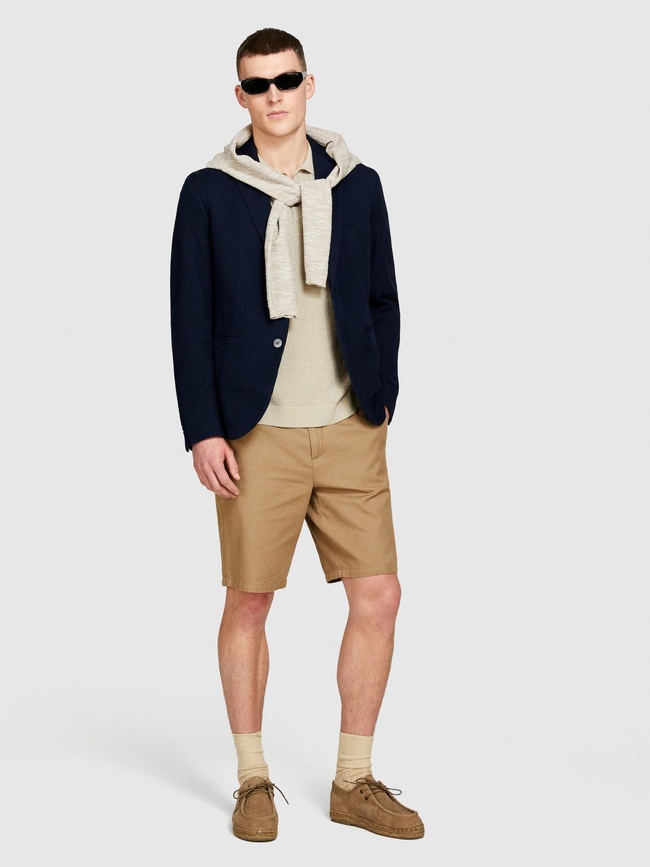  Erkek Lacivert %100 Pamuk Biye Cep Detaylı Astarsız Rahat Kalıp Ceket