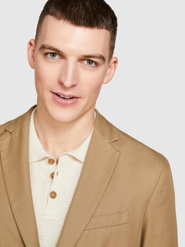  Erkek Kahverengi %100 Pamuk Biye Cep Detaylı Astarsız Rahat Kalıp Ceket