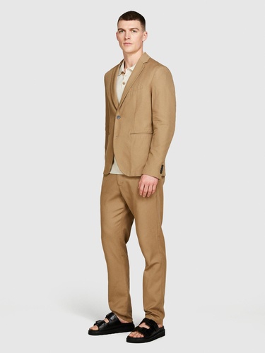  Erkek Kahverengi %100 Pamuk Biye Cep Detaylı Astarsız Rahat Kalıp Ceket