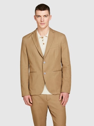  Erkek Kahverengi %100 Pamuk Biye Cep Detaylı Astarsız Rahat Kalıp Ceket