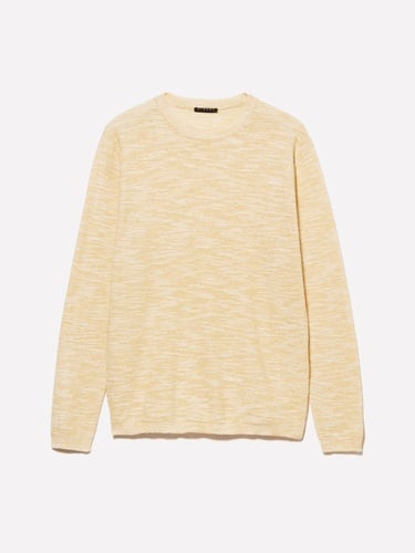  Erkek Açık Hardal Pamuk Karışımlı Uzun Kollu Bisiklet Yaka Kazak