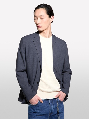  Erkek Füme Yün Karışımlı Slim Comfort Fit Blazer Ceket