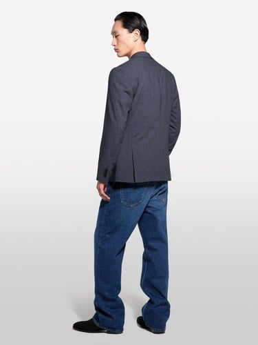  Erkek Füme Yün Karışımlı Slim Comfort Fit Blazer Ceket