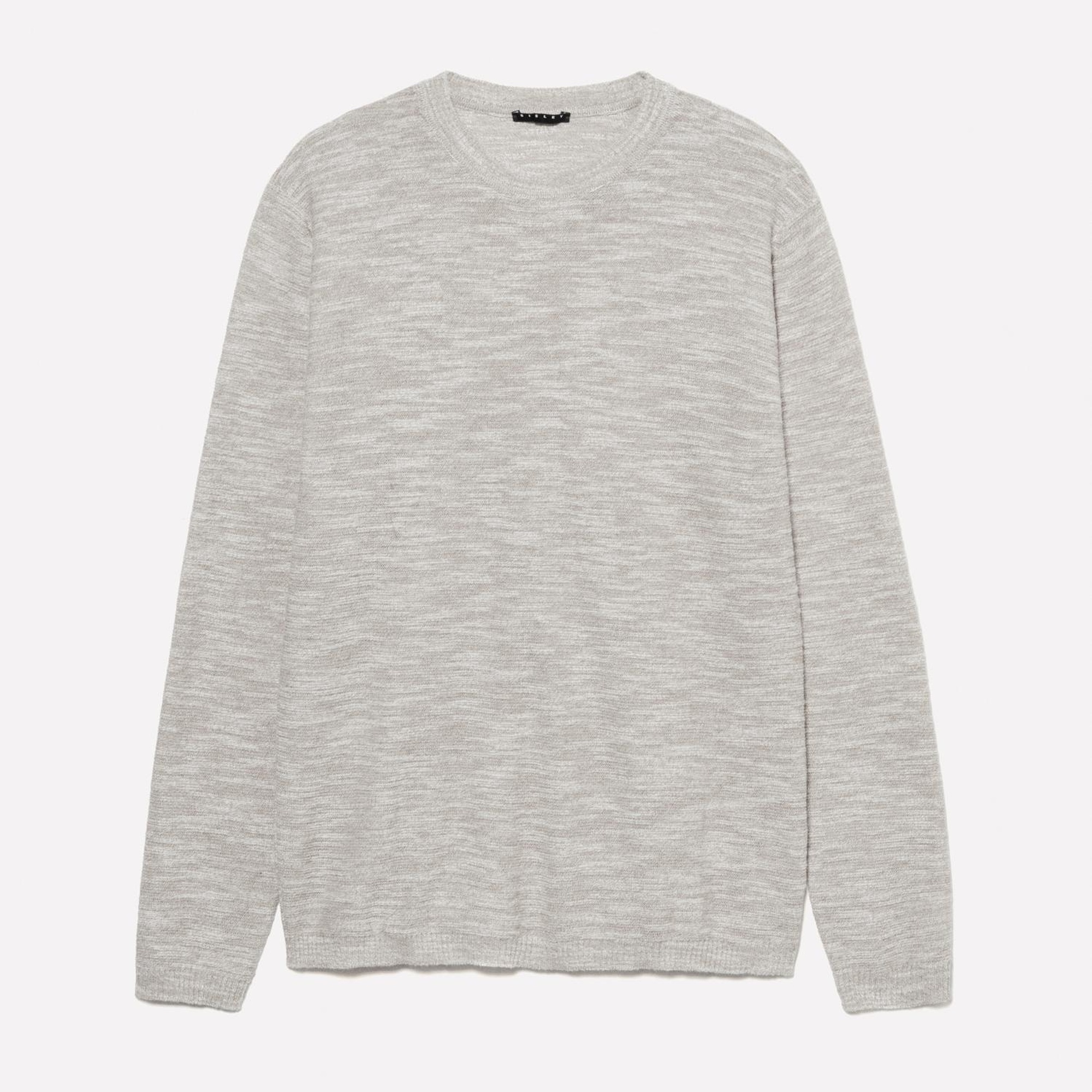 Erkek Krem Pamuk Karışımlı Uzun Kollu Bisiklet Yaka Kazak