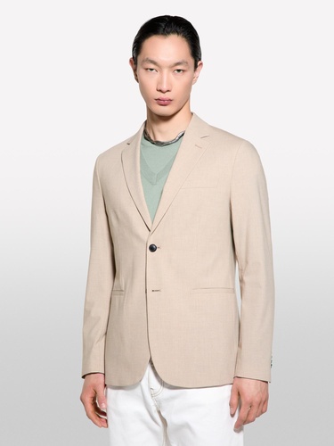  Erkek Krem Yün Karışımlı Slim Comfort Fit Blazer Ceket