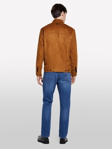  Erkek Vizon Suni Süet Regular Fit Harrington Ceket