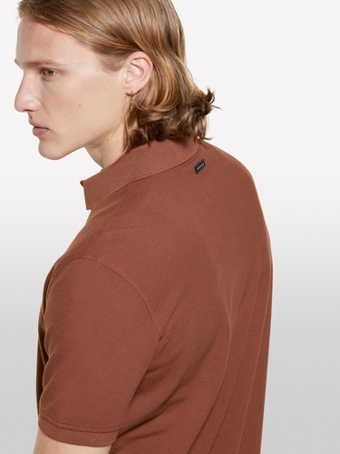  Erkek Kahverengi %100 Pamuk Regular Fit Polo T-Shirt