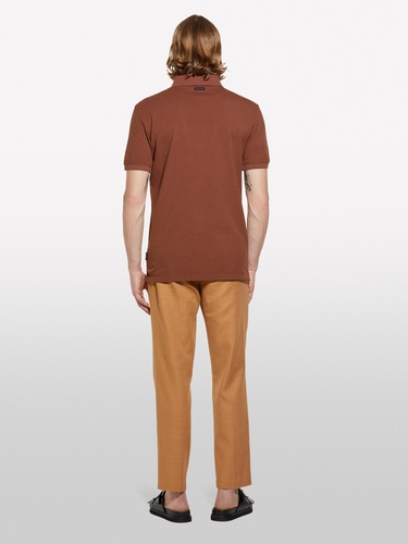  Erkek Kahverengi %100 Pamuk Regular Fit Polo T-Shirt