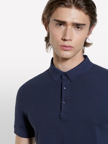  Erkek Koyu Lacivert %100 Pamuk Regular Fit Polo T-Shirt