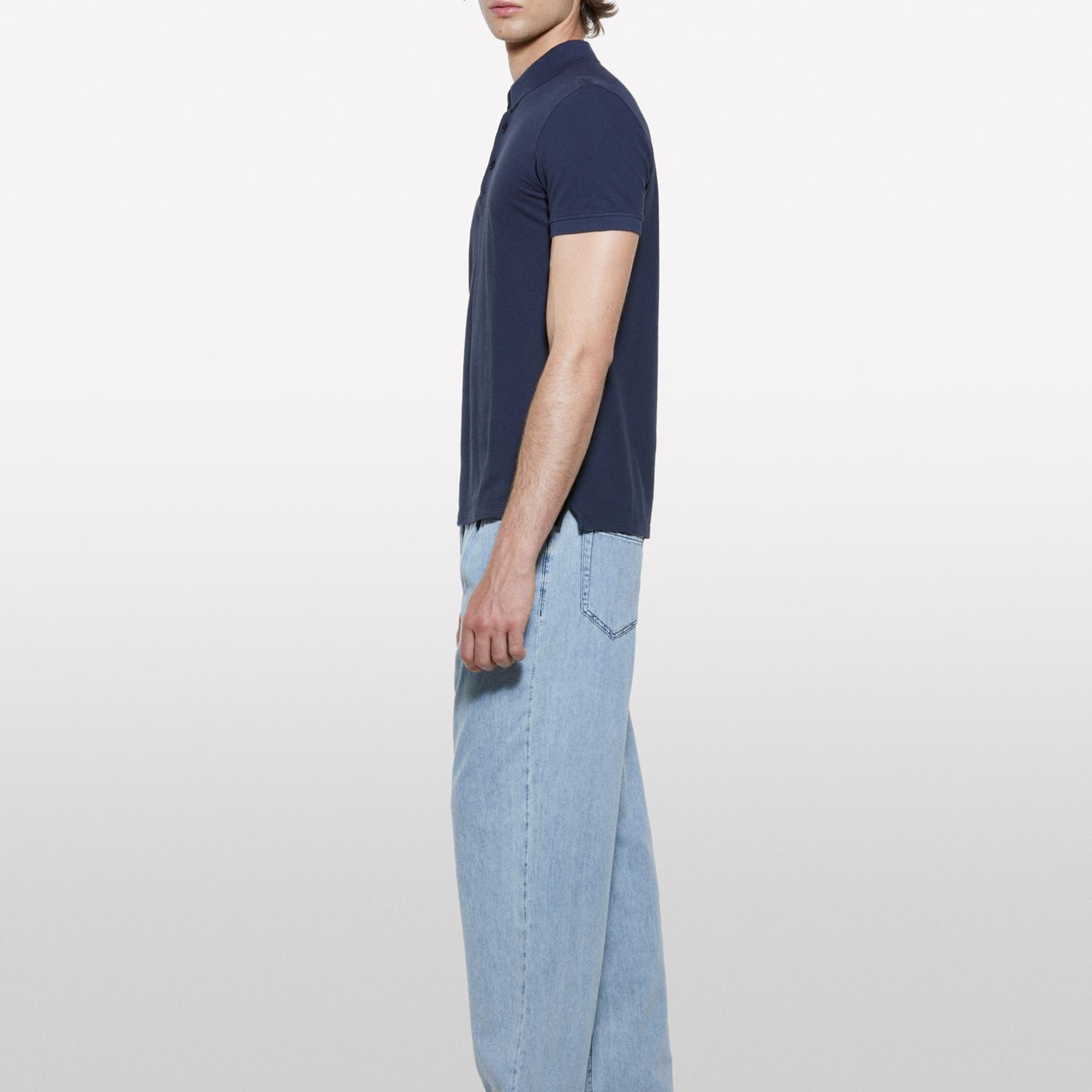 Erkek Koyu Lacivert %100 Pamuk Regular Fit Polo T-Shirt