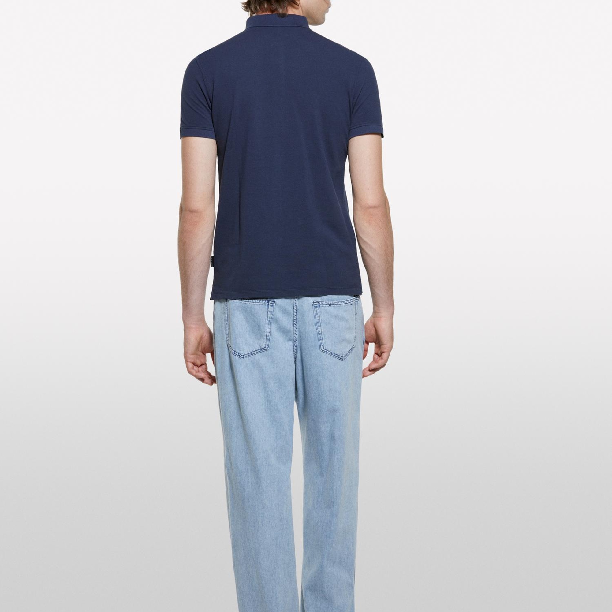 Erkek Koyu Lacivert %100 Pamuk Regular Fit Polo T-Shirt