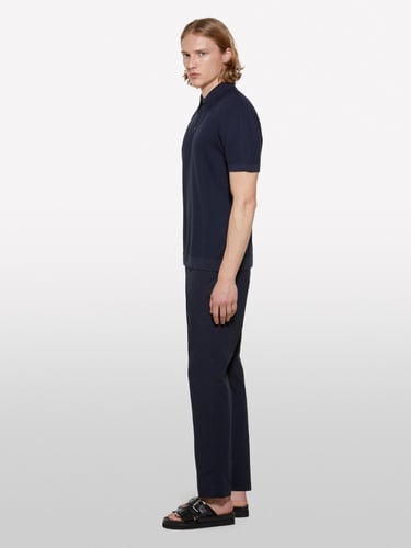  Erkek Koyu Lacivert %100 Pamuk Triko Polo T-Shirt