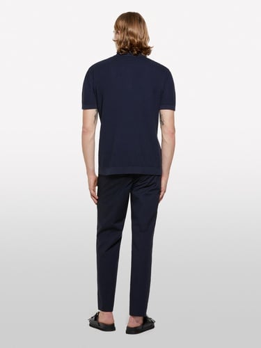  Erkek Koyu Lacivert %100 Pamuk Triko Polo T-Shirt