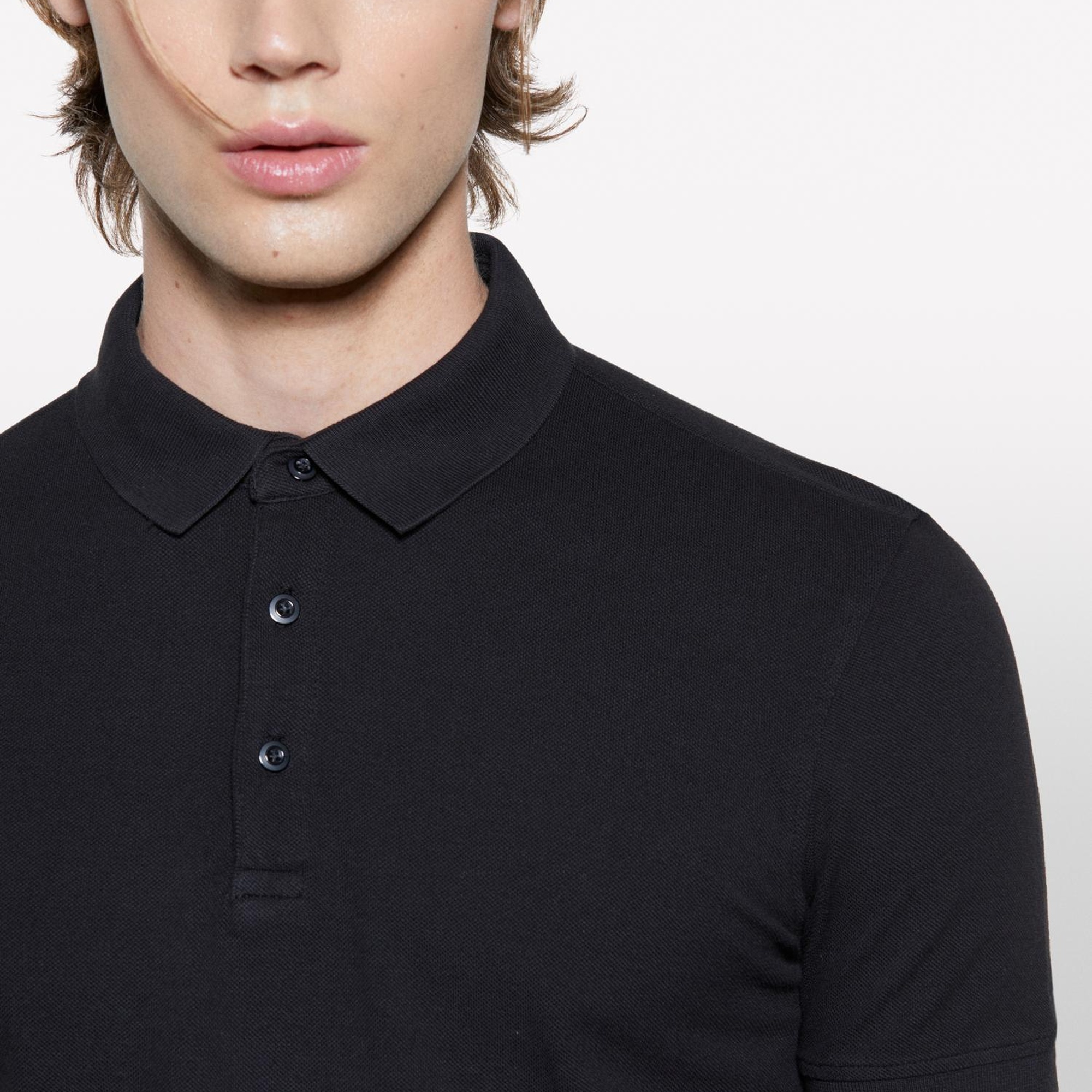 Erkek Siyah %100 Pamuk Regular Fit Polo T-Shirt