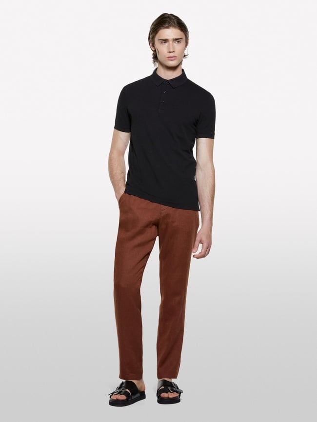  Erkek Siyah %100 Pamuk Regular Fit Polo T-Shirt