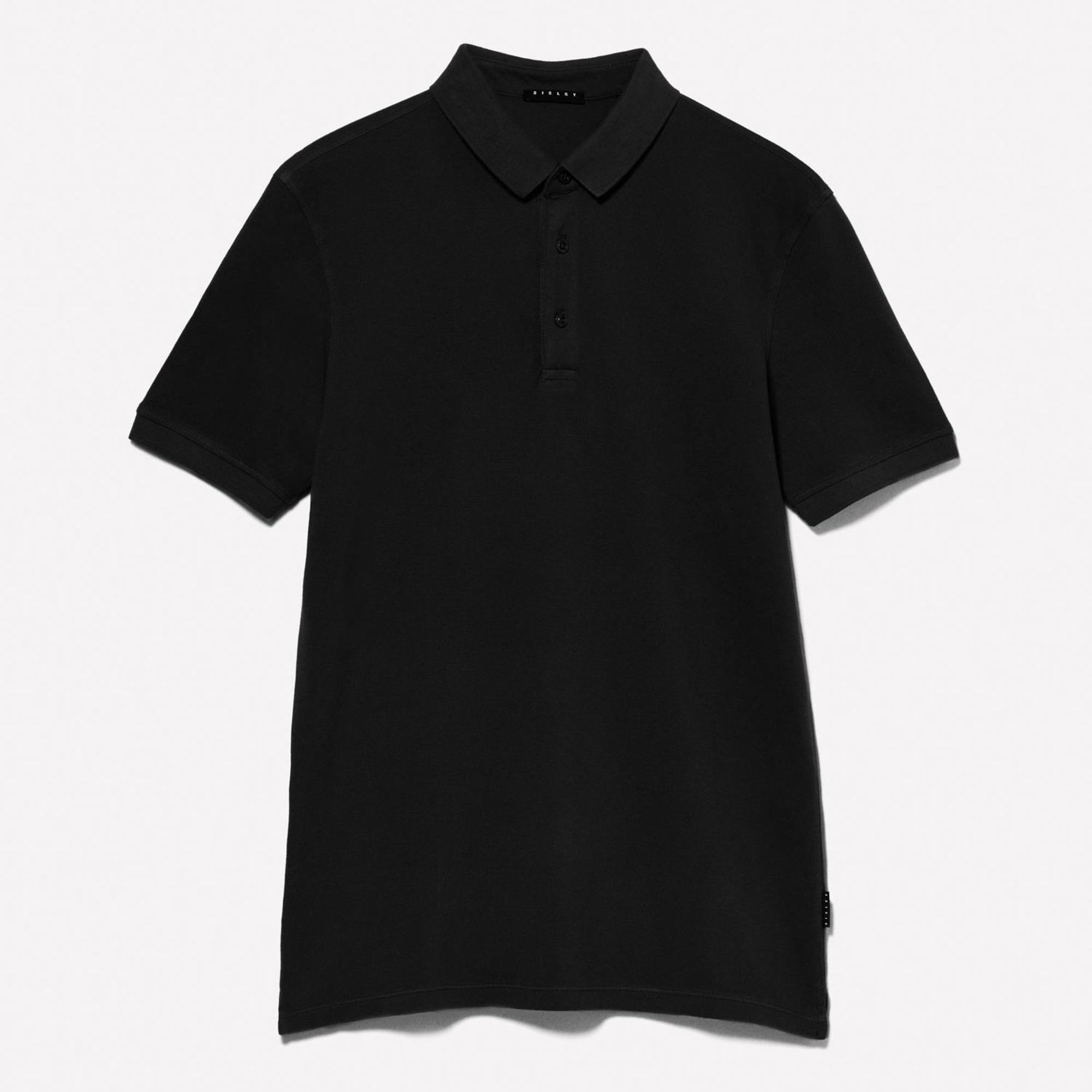 Erkek Siyah %100 Pamuk Regular Fit Polo T-Shirt