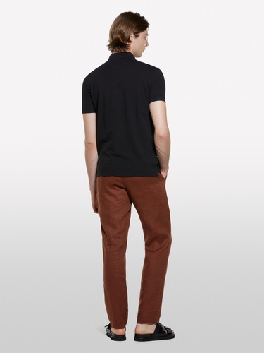  Erkek Siyah %100 Pamuk Regular Fit Polo T-Shirt