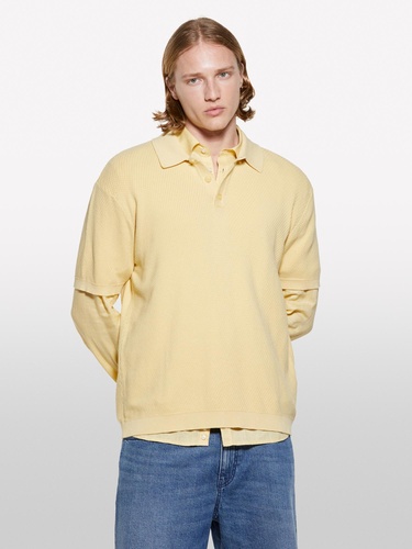  Erkek Soluk Turuncu %100 Pamuk Triko Polo T-Shirt