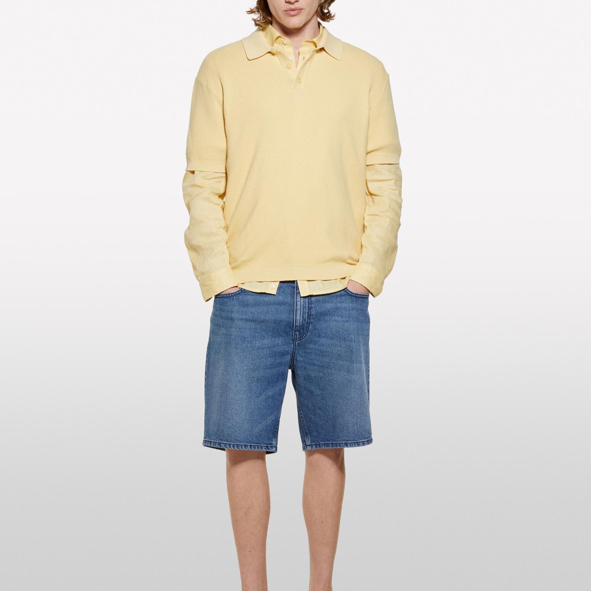 Erkek Soluk Turuncu %100 Pamuk Triko Polo T-Shirt