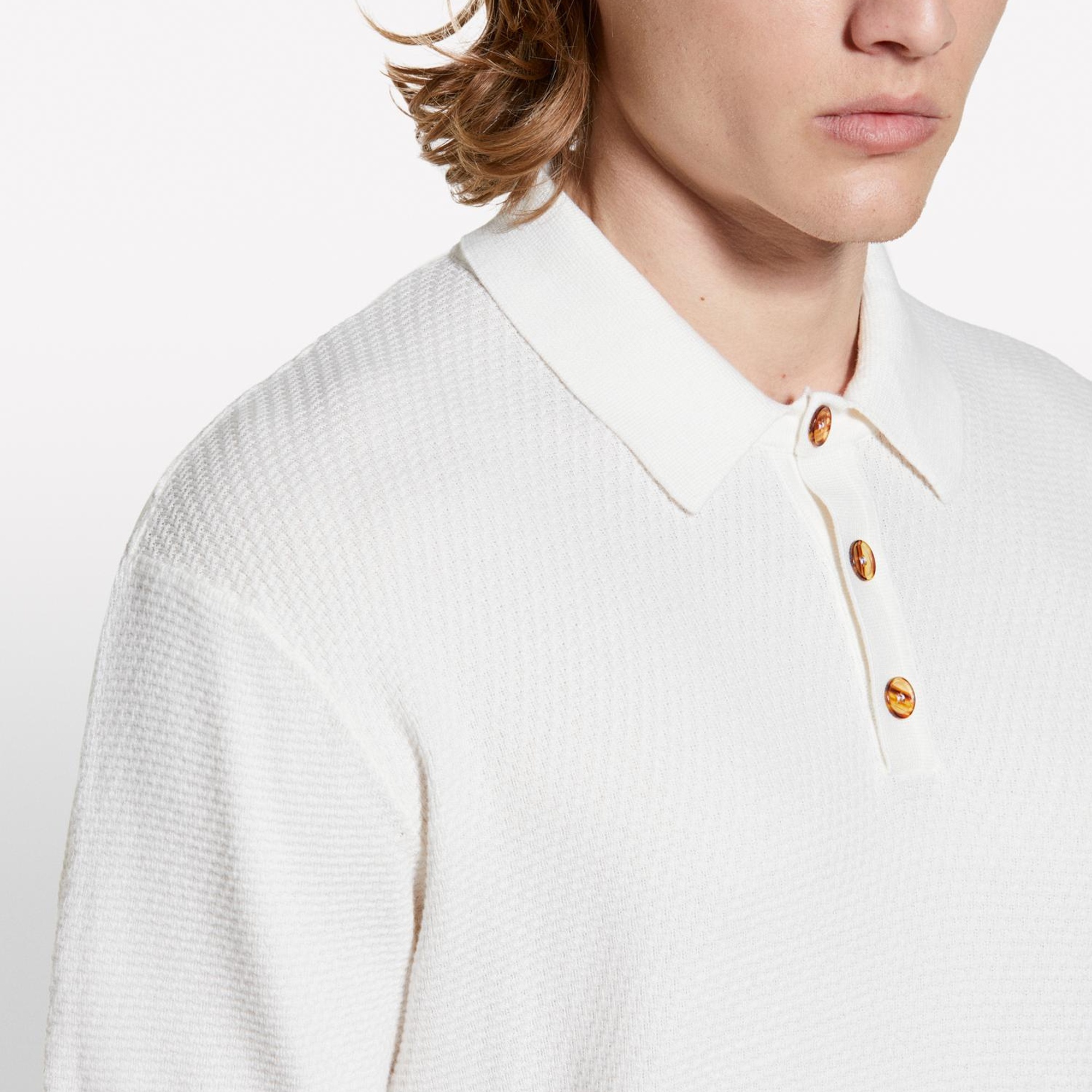 Erkek Açık Krem %100 Pamuk Triko Polo T-Shirt