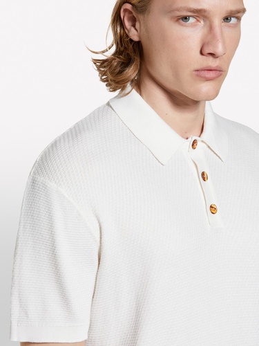  Erkek Açık Krem %100 Pamuk Triko Polo T-Shirt