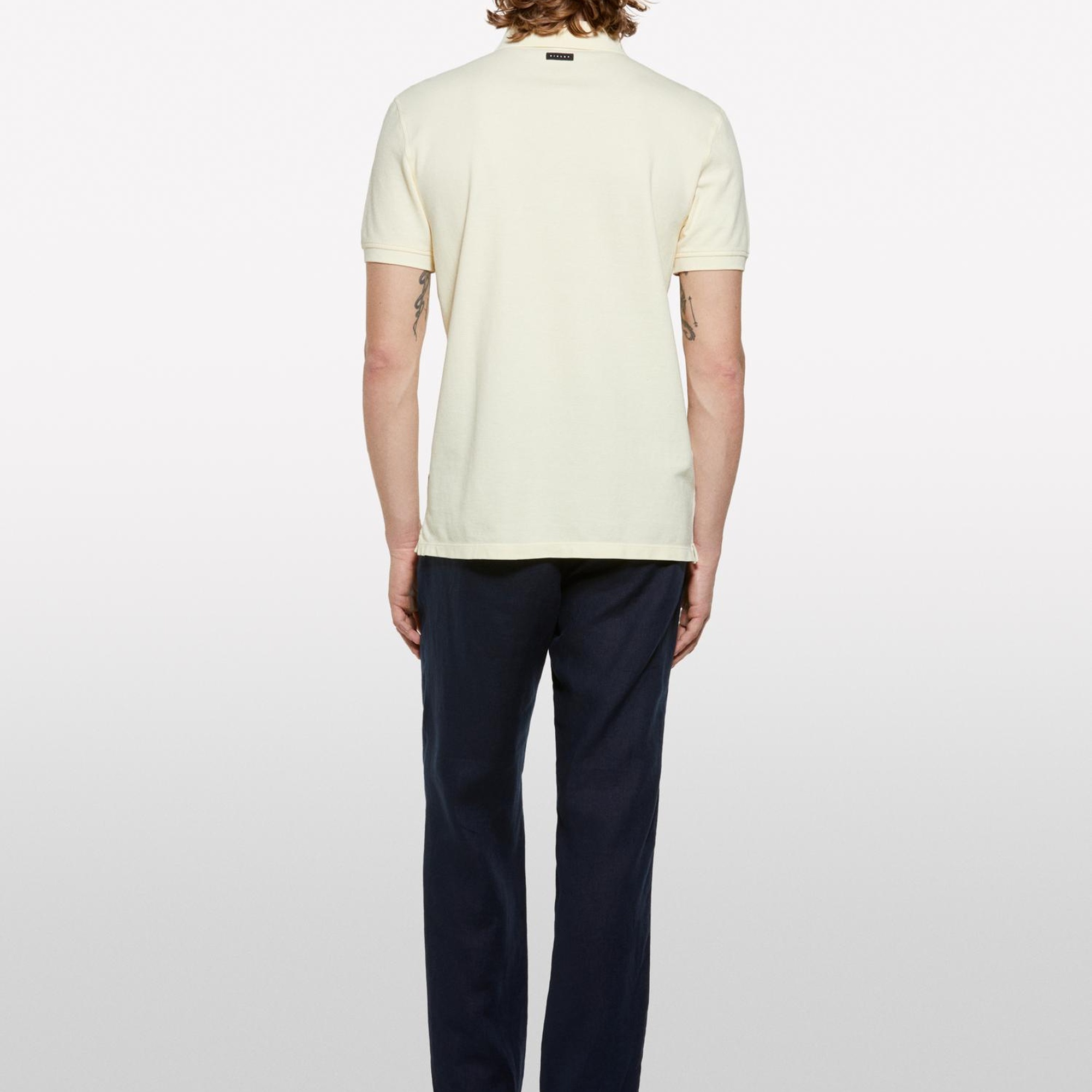 Erkek Krem %100 Pamuk Regular Fit Polo T-Shirt