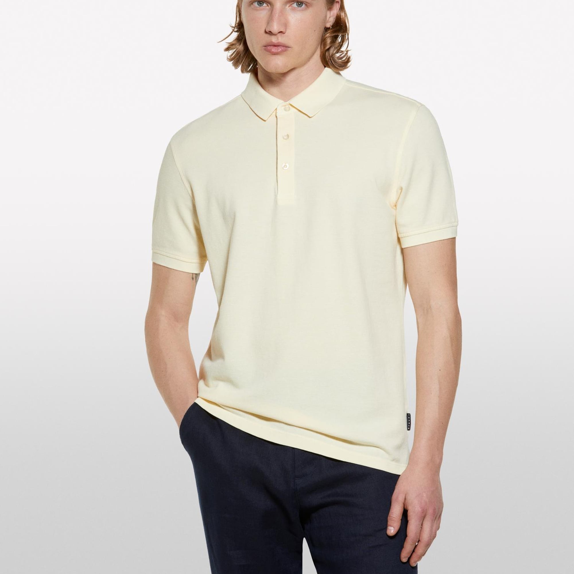 Erkek Krem %100 Pamuk Regular Fit Polo T-Shirt