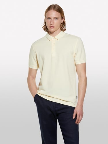  Erkek Krem %100 Pamuk Regular Fit Polo T-Shirt