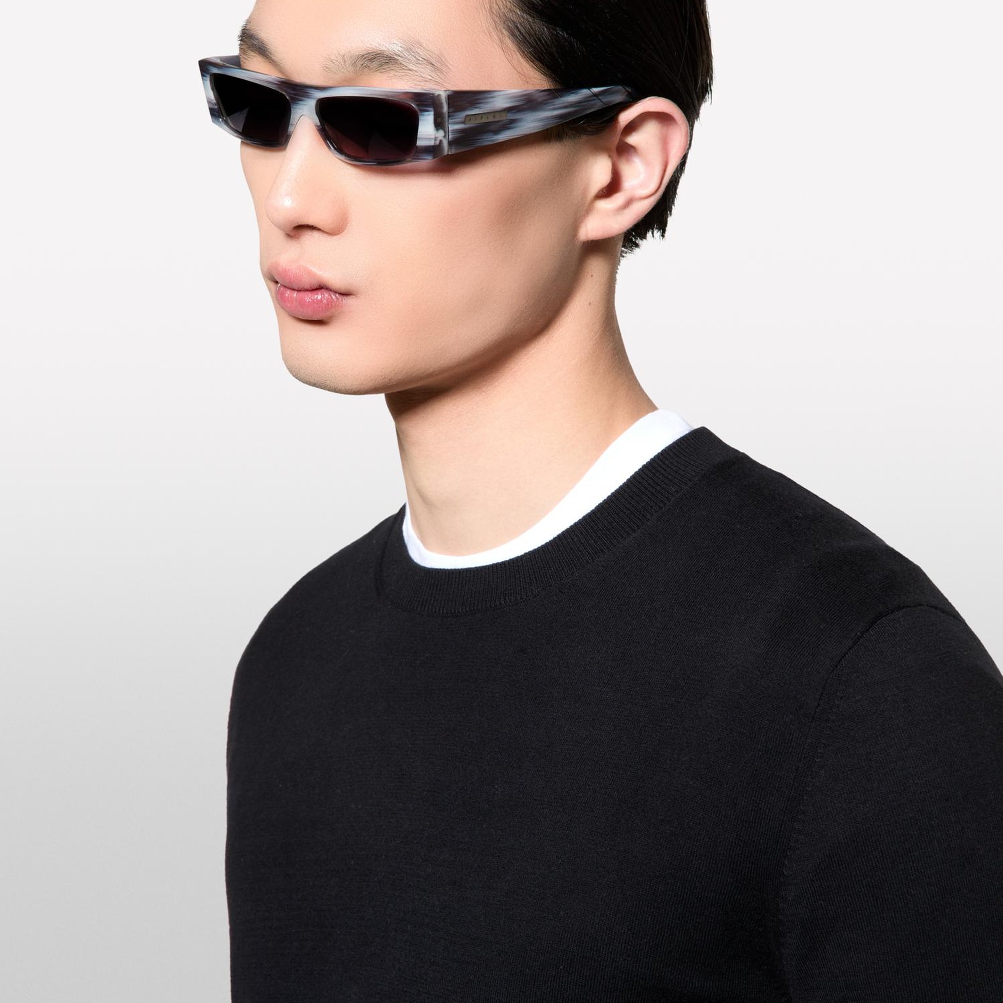 Erkek Siyah Pamuk Karışımlı Normal Kesim Uzun Kollu Ribanalı Kazak