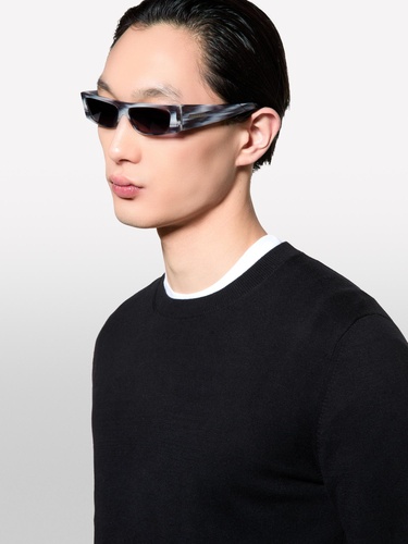  Erkek Siyah Pamuk Karışımlı Normal Kesim Uzun Kollu Ribanalı Kazak