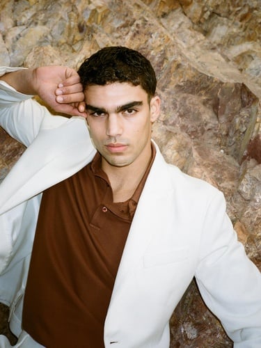  Erkek Açık Krem Keten Karışımlı Slim Comfort Fit Ceket