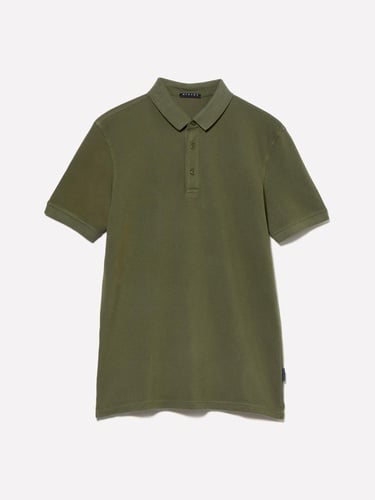  Erkek Asker Yeşili %100 Pamuk Regular Fit Polo T-Shirt