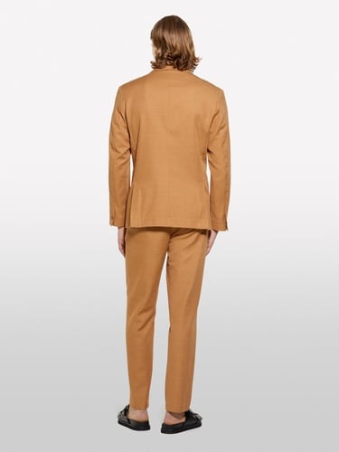  Erkek Taba Keten Karışımlı Slim Comfort Fit Ceket