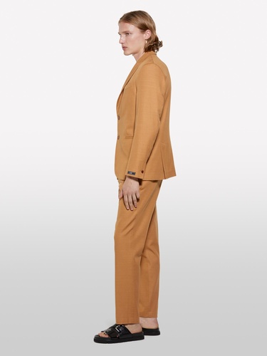  Erkek Taba Keten Karışımlı Slim Comfort Fit Ceket